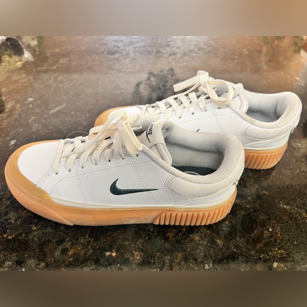 Nike White and Tan Sneakers